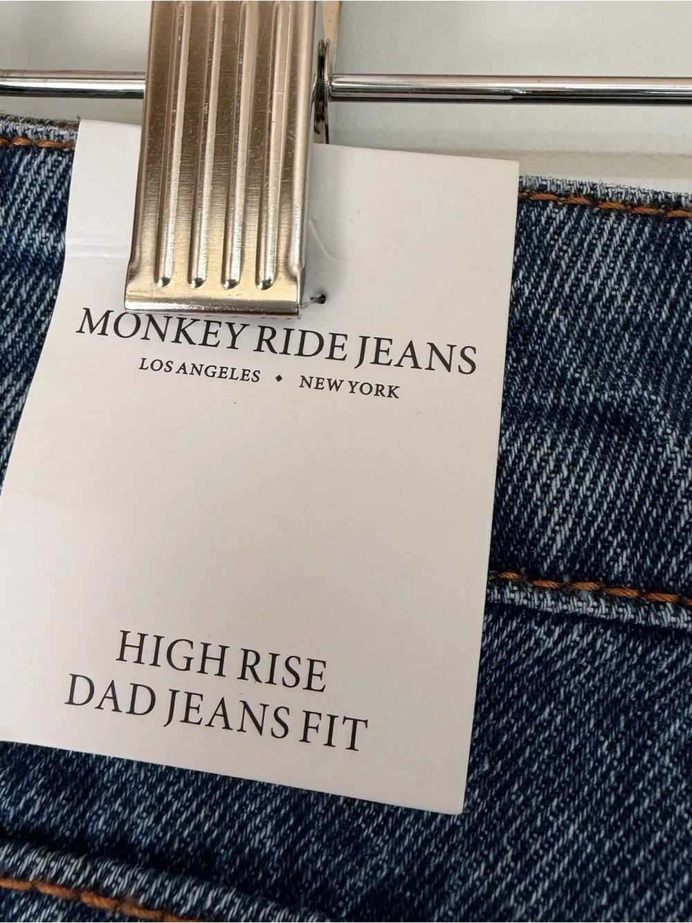 Monkey Ride Jeans Women's High Rise Dad Jeans Dark Wash Straight Leg Denim